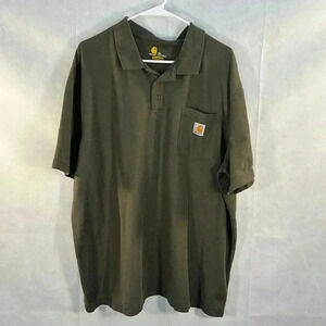 Carhartt Men's Original Fit Polo Olive Green Polo Shirt 2XL